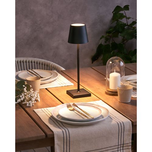 Lampe De Table LED Sans Fil Baceiro Avec Variateur Métal Noir