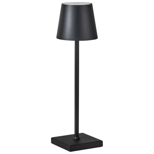Lampe De Table LED Sans Fil Baceiro Avec Variateur Métal Noir