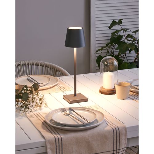 Lampe De Table LED Sans Fil Baceiro Avec Variateur Métal Gris Foncé