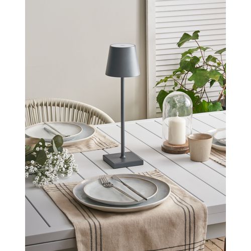 Lampe De Table LED Sans Fil Baceiro Avec Variateur Métal Gris Foncé