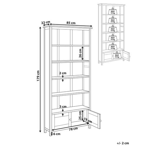 Bibliothèque Salton Sassafras 179 Cm Marron