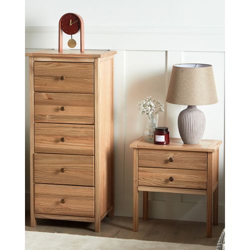 Table De Nuit à 2 Tiroirs Salton Sassafras Marron