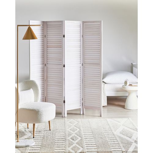 Séparateur De Pièce à 4 Panneaux Avenes Blanc Cassé 163 Cm 170 Cm
