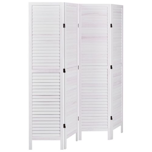 Séparateur De Pièce à 4 Panneaux Avenes Blanc Cassé 163 Cm 170 Cm