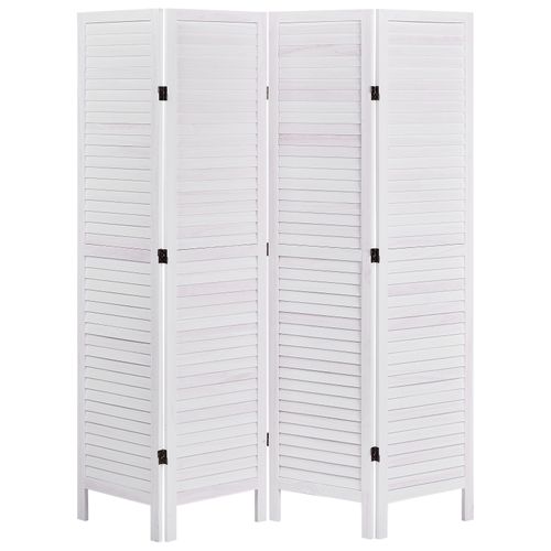 Séparateur De Pièce à 4 Panneaux Avenes Blanc Cassé 163 Cm 170 Cm