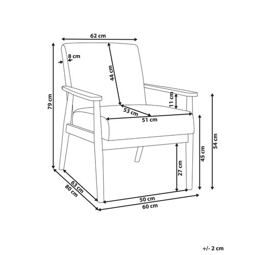 Fauteuil Esrum Bouclé Marron Clair/blanc