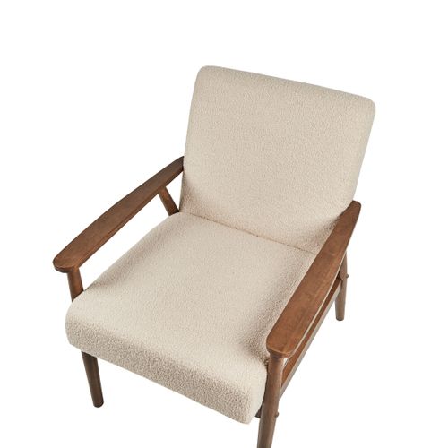 Fauteuil Esrum Bouclé Marron Foncé/beige
