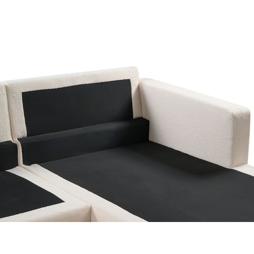 Canapé D'angle 4 Places Siggard Bouclé Blanc Côté Gauche