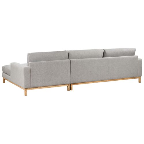 Canapé D'angle 4 Places Siggard Tissu Gris Côté Gauche