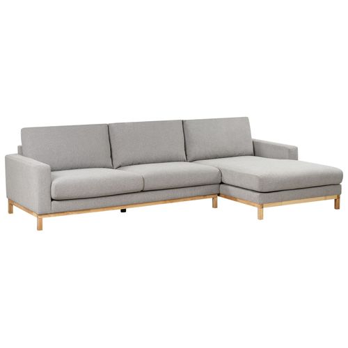 Canapé D'angle 4 Places Siggard Tissu Gris Côté Gauche