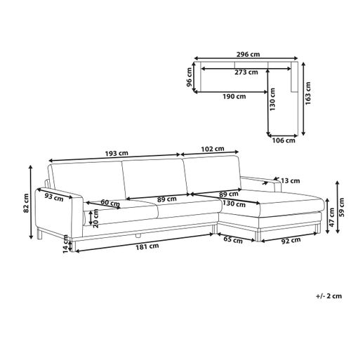 Canapé D'angle 4 Places Siggard Velours Côtelé Vert Côté Gauche