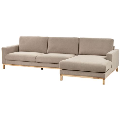 Canapé D'angle 4 Places Siggard Tissu Taupe Côté Gauche
