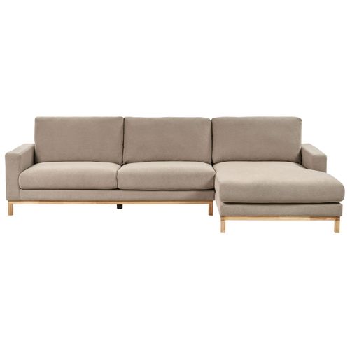 Canapé D'angle 4 Places Siggard Tissu Taupe Côté Gauche