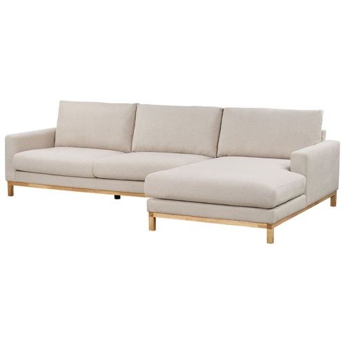 Canapé D'angle 4 Places Siggard Tissu Beige Côté Gauche