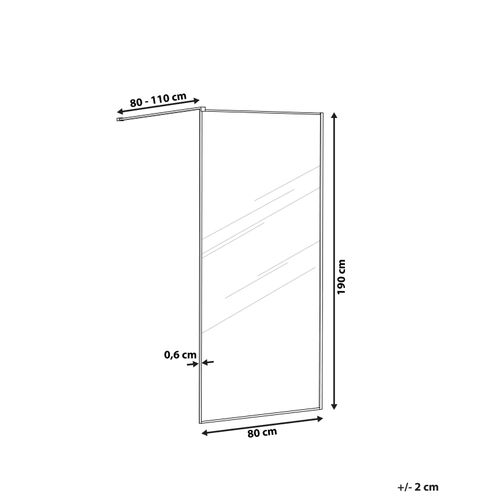 Parois De Douche Waspam 80 X 190 Cm Noir