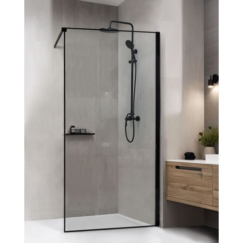 Parois De Douche Waspam 100 X 190 Cm Noir