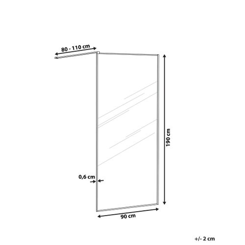 Parois De Douche Waspam 90 X 190 Cm Doré