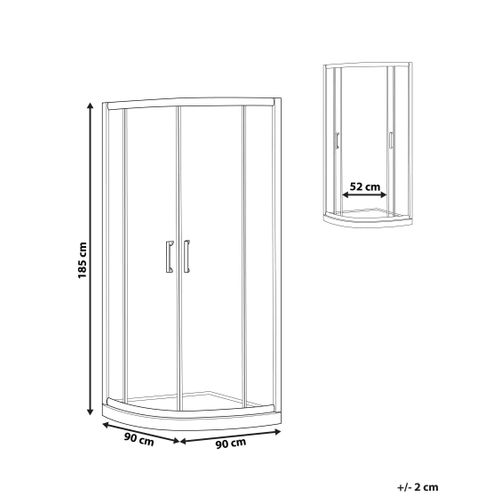 Cabine De Douche Jukatan 90 X 90 X 185 Cm Doré