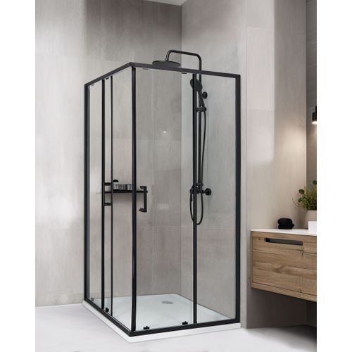 Cabine De Douche Tela 90 X 90 X 185 Cm Noir