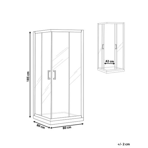 Cabine De Douche Tela 80 X 80 X 185 Cm Doré