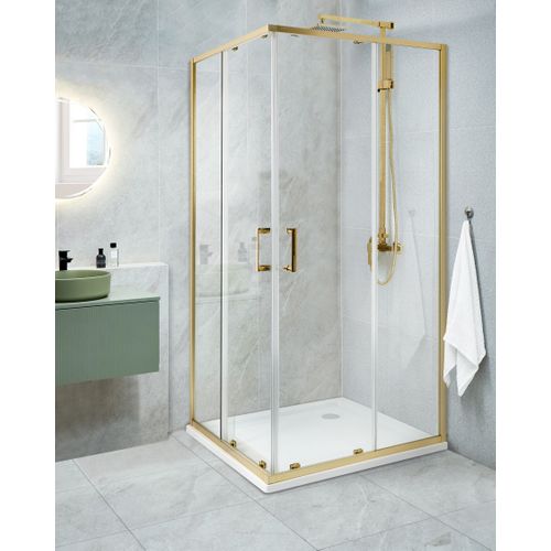 Cabine De Douche Tela 90 X 90 X 185 Cm Doré