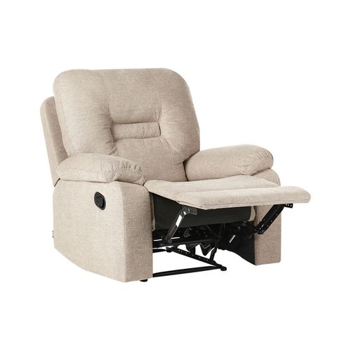 Fauteuil Inclinable Bergen Repose-pieds Inclus Tissu Beige