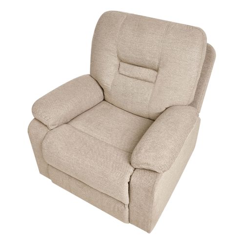 Fauteuil Inclinable Bergen Repose-pieds Inclus Tissu Beige