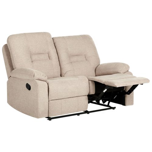 Canapé Relax Manuel 2 Places Bergen Tissu Beige