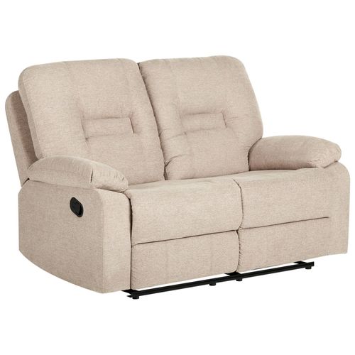 Canapé Relax Manuel 2 Places Bergen Tissu Beige