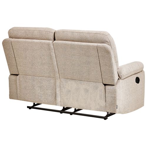 Canapé Relax Manuel 2 Places Bergen Tissu Beige