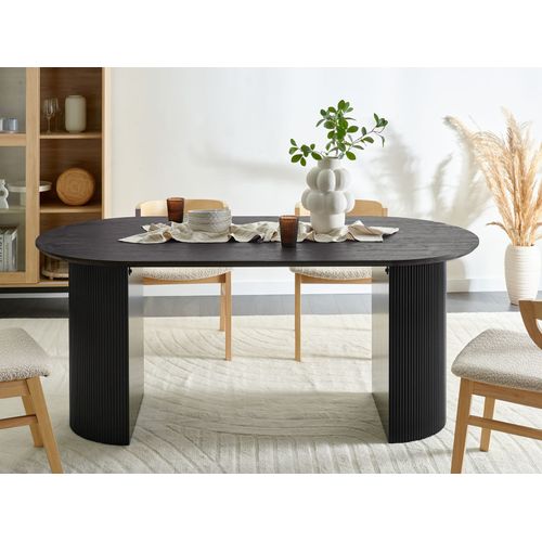 Table De Repas Savory Noir 180 Cm 90 Cm