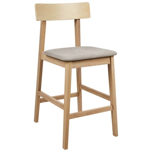 Lot De 2 Chaises De Bar Isanti Bois Marron Clair/taupe