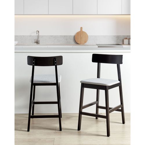 Lot De 2 Chaises De Bar Isanti Bois Noir/gris
