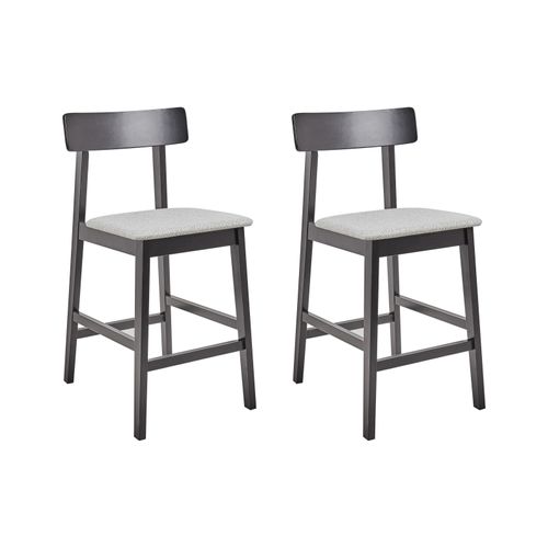Lot De 2 Chaises De Bar Isanti Bois Noir/gris