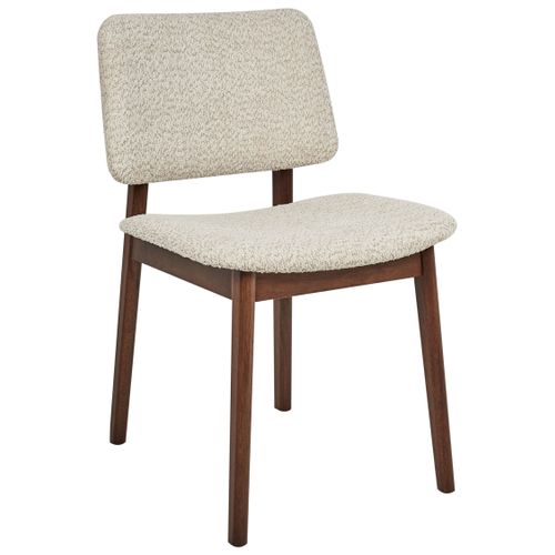 Lot De 2 Chaises De Salle à Manger Blane Bouclé Marron Foncé/beige