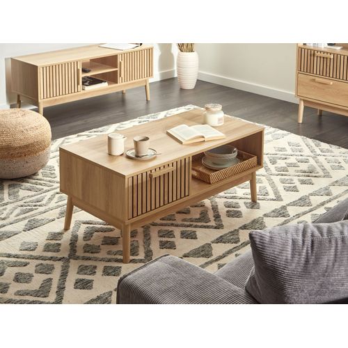 Table Basse Lynwood Marron Clair Avec Rangement