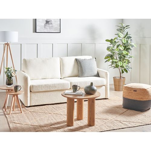 Canapé-lit 3 Places Bennas Bouclé Beige Clair