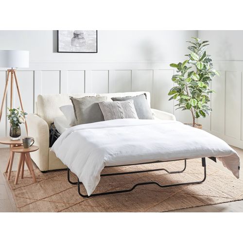 Canapé-lit 3 Places Bennas Bouclé Beige Clair