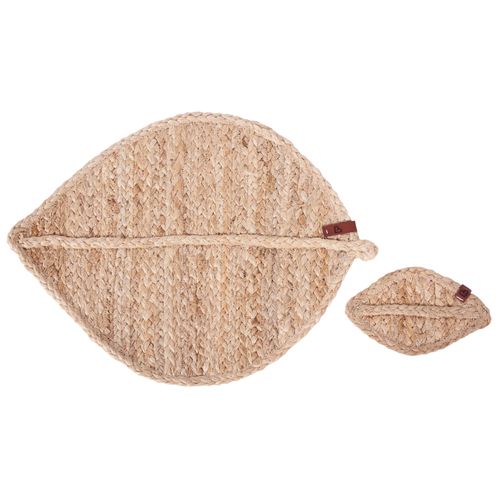 Ensemble Sets De Table Et Sous-verres Pepperleaf Naturel Jute