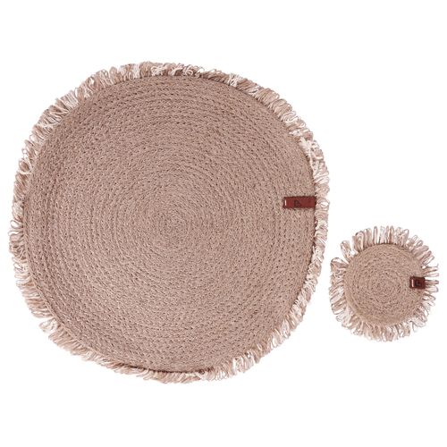 Ensemble Sets De Table Et Sous-verres Ribbery Naturel Jute