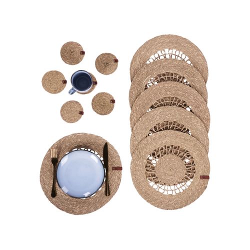 Ensemble Sets De Table Et Sous-verres Pepperberry Naturel Herbier Marin