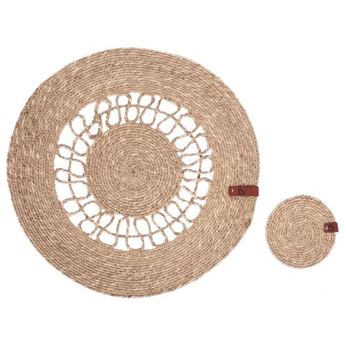 Ensemble Sets De Table Et Sous-verres Pepperberry Naturel Herbier Marin