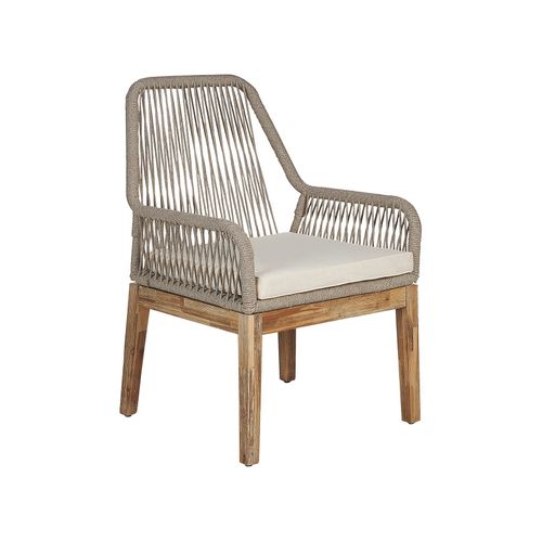 Salle à Manger De Jardin 4 Places Oristano Avec Coussins Béton Beige