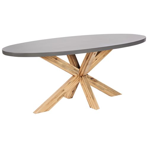 Salle à Manger De Jardin 6 Places Oristano Avec Coussins Béton Beige