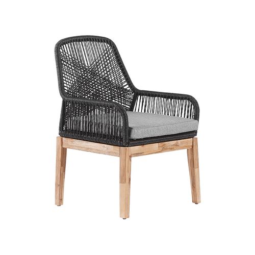 Salle à Manger De Jardin 6 Places Oristano Avec Coussins Béton Noir