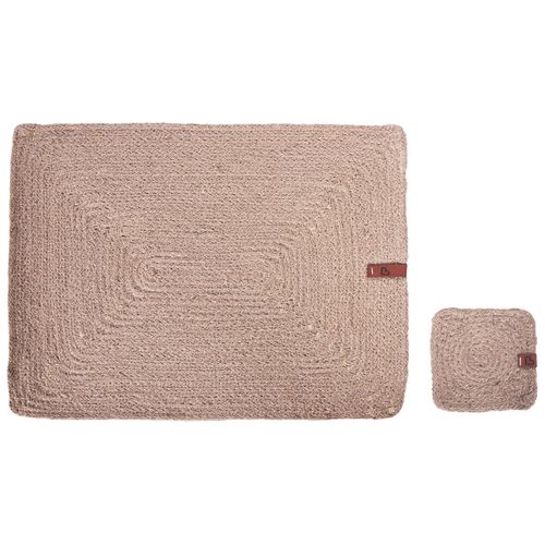 Ensemble Sets De Table Et Sous-verres Saltbush Naturel Jute