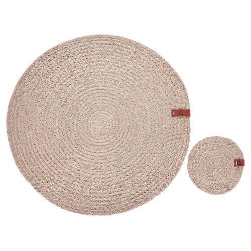 Ensemble Sets De Table Et Sous-verres Bushmint Naturel Jute