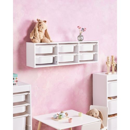 Étagère Murale Avec Bacs De Rangement Tobin Blanc