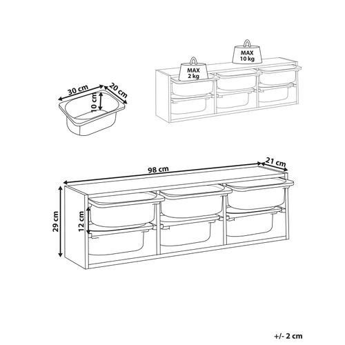 Étagère Murale Avec Bacs De Rangement Tobin Blanc