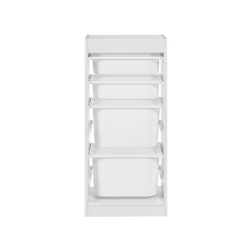 Étagère Avec 4 Bacs De Rangement Tobin Blanc